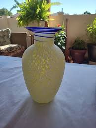 Luv Imports Yellow, Blue and White Vase | eBay