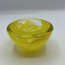 Kosta Boda | Accents | Kosta Boda Sweden Anna Earner Yellow Swirl Glass Votive Candle Holder Home Deco | Poshmark