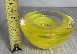 Yellow Swirl Art Glass Kosta Boda Votive/Tealight Candle Holder Sweden | eBay.de
