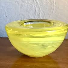 Kosta Boda Yellow Swirl Art Glass Atoll Votive Candle Holder 2.75 X 4.5 TP | eBay UK