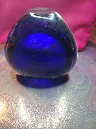 Vintage Cobalt Blue Heart Shaped Perfume Bottle Paperweight / Pen Holder | eBay