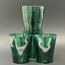 NEW Set of 4 Costa Nova LISA Emerald Green Glass Tumblers 4 ...