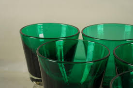 Lot - EIGHT COLORED GLASS TUMBLERS