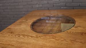 Whiskey Barrel Dining Table Set: Solid Oak Top & Distillery Stamps - Etsy