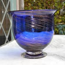Beautiful Hand Blown Cobalt Blue and Gold Glitter Swirl Art ...