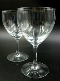 VINTAGE SET OF TWO ELEGANT FOSTORIA CRYSTAL CLEAR WINE ...