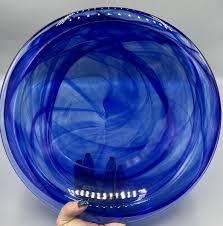 KOSTA BODA Anna Ehrner Designed 12" Atoll Cobalt Blue Cloud ...