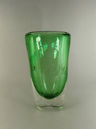 Bohemian Czech Art Glass Sommerso Bubbles Vase Chribska ...