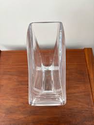 RARE Vintage Art Deco Heavy Crystal Fan Vase With Satin Panels - Etsy