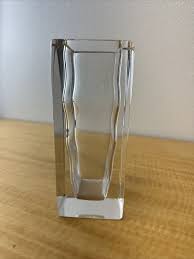 Vintage Signed ORREFORS Sweden Crystal *"h Square Base Vase - HEAVY – Kitchens For Good