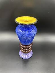 Vtg 1994 Art Glass Studio Artist Signed Abstract Multicolored Vase | eBay