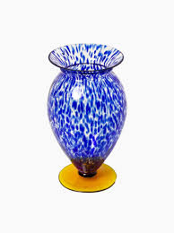 Handblown Blue Speckled Vase | The Go-To