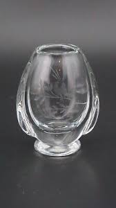 Kosta Boda Crystal Art Glass Vase Etched Song Birds Clear ...