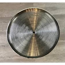 Currey & Co. Modern Silver Finished Round Drink Table | Chairish