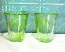 Set of 4 Vintage Lime Green Small Drinking Glasses Horizontal Ribbing, Bubble Ribbed Glass Tumbers, Art Deco Rippled Drinking Glasses - Etsy
