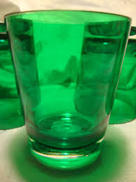 Set (4) Green Hard Plastic Tumblers Glasses Summer Picnic ...