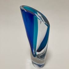 Vintage Kosta Boda Crystal Vase: Signed Göran Wärff ...