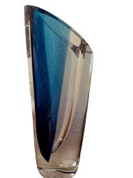 Kosta Boda, 11", Goran Warff, Signed, #d, Clear and Blue Art ...