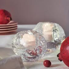 Kosta Boda Snowball Medium Clear Crystal Glass Votive Tea ...
