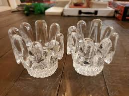 KOSTA BODA Sweden-Set Of 2 Vintage MCM Crystal Candle ...