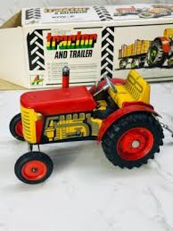 Kovap Czech Tin Tractor and Trailer Wind up toy Vintage 90's ...