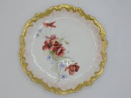 ANTIQUE 19c HEAVY GILDED HAND PAINTED FLORAL COIFFE MARK ...