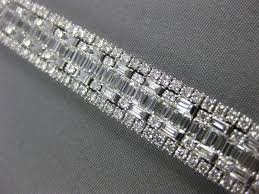 ESTATE LARGE 9.93CT DIAMOND 18KT WHITE GOLD 3D CLASSIC ETERNITY TENNIS BRACELET | eBay Australia