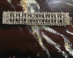 Kramer of New York Clear Rhinestone Wide Bracelet,circa 1950s - Etsy