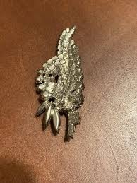 Vintage Marked Weiss Silver Tone Clear Crystal Floral Pin ...