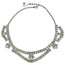 Similar Items to Vintage Rhinestone Swag Necklace