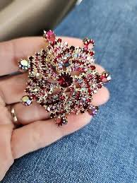 Vintage Large KRAMER Aurora Borealis Brooch - Great Color | eBay