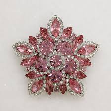 Radiant Pink & White Rhinestone Brooch by Weiss – GSL