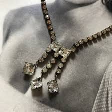 Art Deco Necklace, Rock Crystal Necklace, Beaded Necklace, Briolette Necklace, Drop Necklace, Vintage Necklace, Bridal Necklace, Clear Beads - Etsy