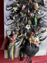 Original 36”x12” Mixed Media Krampus 'Krampusnacht' Evil Santa Dark Christmas | eBay