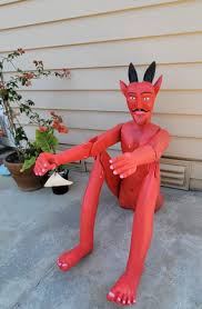 Vintage (Haunted) Carved Wood Devil Sculpture Life Size By Inocencio Vasquez | eBay