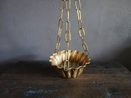 French Brass Hanging Plant - Herb Pot, Flowerpot. Brass ...