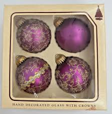 Christmas By Krebs Purple Baroque Mixed Lot Ornaments Set Of ...