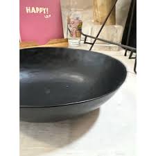 1970s Biomorphic Hand Fired Black Pottery Bowl | Chairish