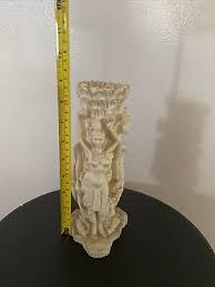 VINTAGE CARVED RESIN EROTIC GODDESS FERTILITY VASE BALINESE 9" SNAKE BIRD DOG | eBay