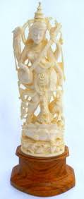 Hindu Indian Carved Ivory Goddess Figurine