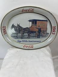1983 Coca Cola 100th Year Anniversary Metal Tray Plate Coke ...