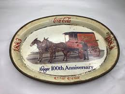 Vintage Coca Cola Kroger 100 Th Anniversary Tin Tray With ...