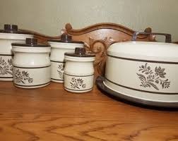 Buy Kromex Canister Set: MCM Kitchen Decor Brown Floral ...