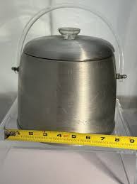 Vintage Kromex 1950s MCM Spun Aluminum Ice Bucket Acrylic ...