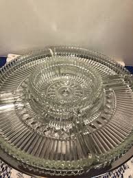 1950's Kromex 6 Pc Rotating LAZY SUSAN Relish Tray Crystal ...