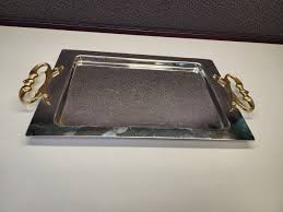 Vintage Kromex Serving Tray With Brass Handles | eBay
