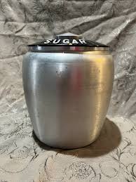 Vintage Kromex Spun Aluminum ~ Sugar ~ Jar Canister w/ Black ...