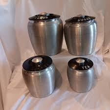 Vintage Canister Set Of 4 Kromex Aluminum Spun | eBay