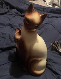 Vintage KRON SIAMESE CAT Mid Century TV Lamp Glowing Eyes Works Great | eBay
