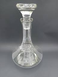 Crystal Glass Decanter With Etched Ship, Nautical Ship ...